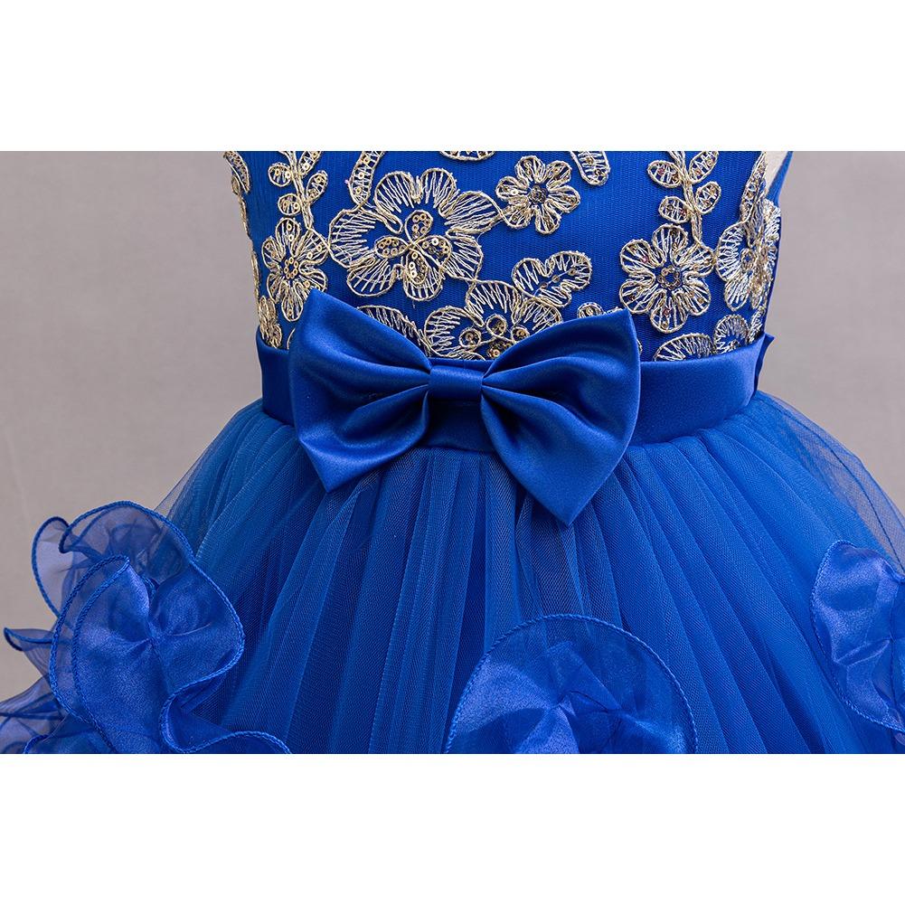 Children's Princess Dresses Gowns Flower Girl Sequins Pom Pom Dresses Walking Show Performance Clothing Girls Lace Dresses  Girl's Favourite Dress