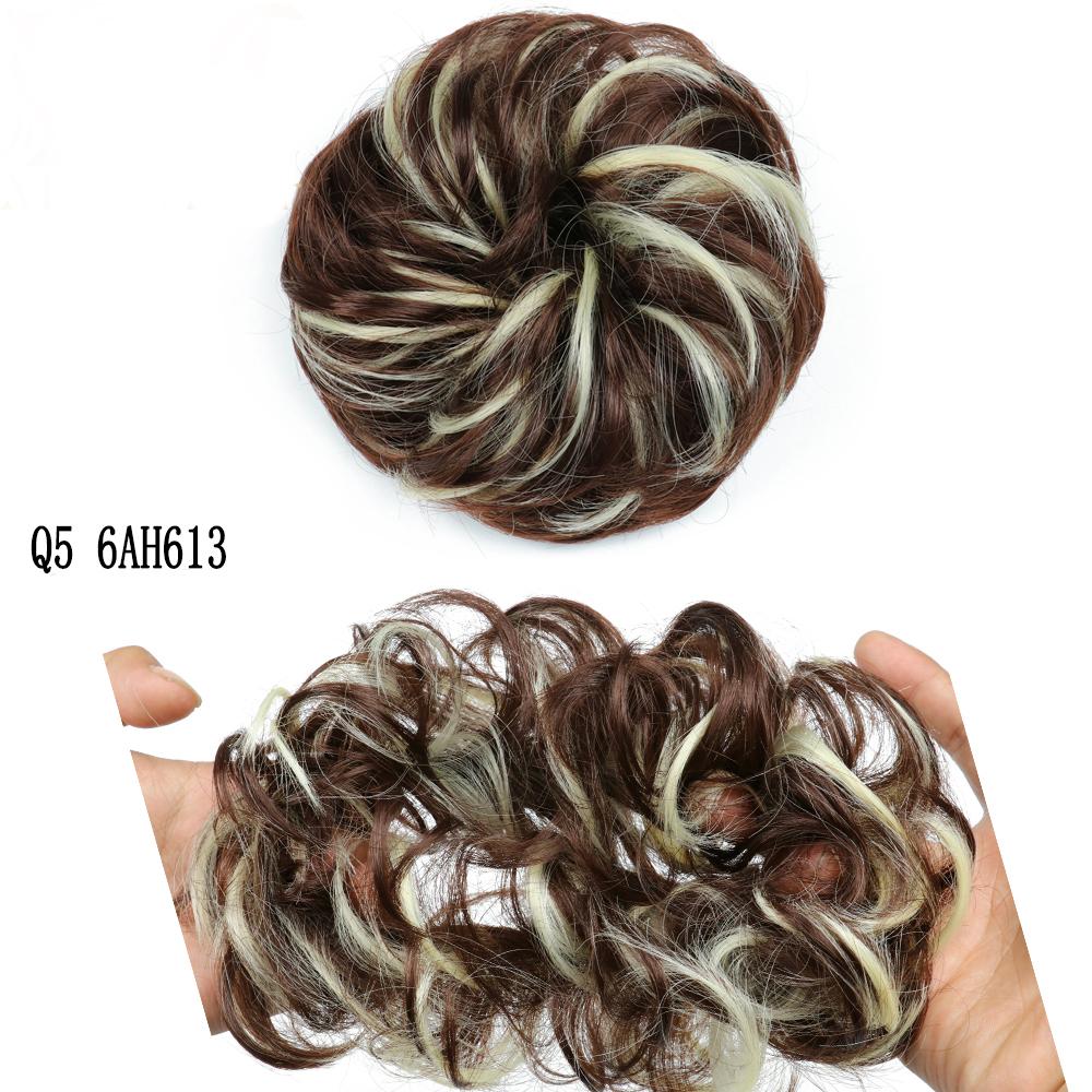 LISI HAIR Synthetic Curly Scrunchie Chignon with Elastic Rubber Band Messy Bun Ponytails Extension for Women