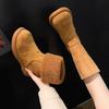 Flat Snow Boots for Women, Thickly Lined Wool Boots, New Mid-calf Boots, Woolen Shoes