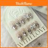 Art d'ongles papillon en cristal amovible fait main, strass étincelants, faux ongles pour femmes