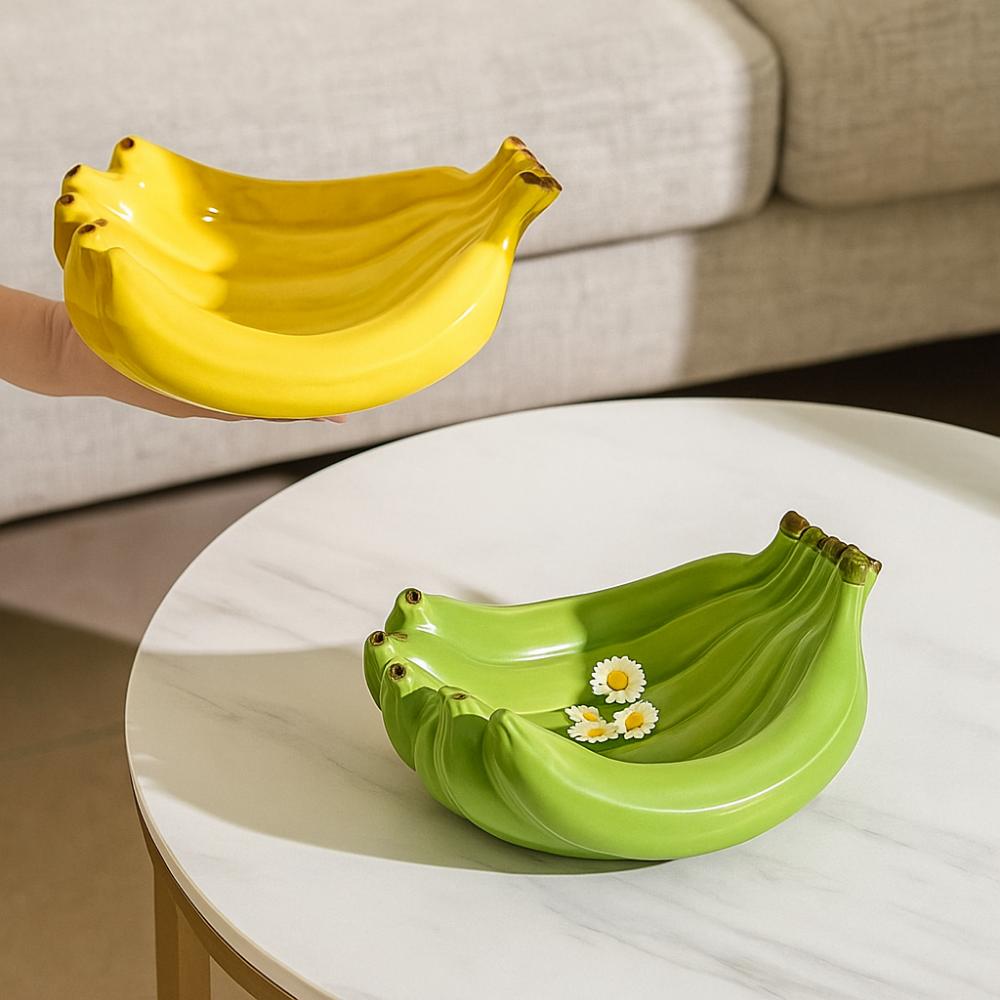 Creative Banana Shaped Storage Tray Ceramic Dessert Plate Tableware Storage Container  Snack