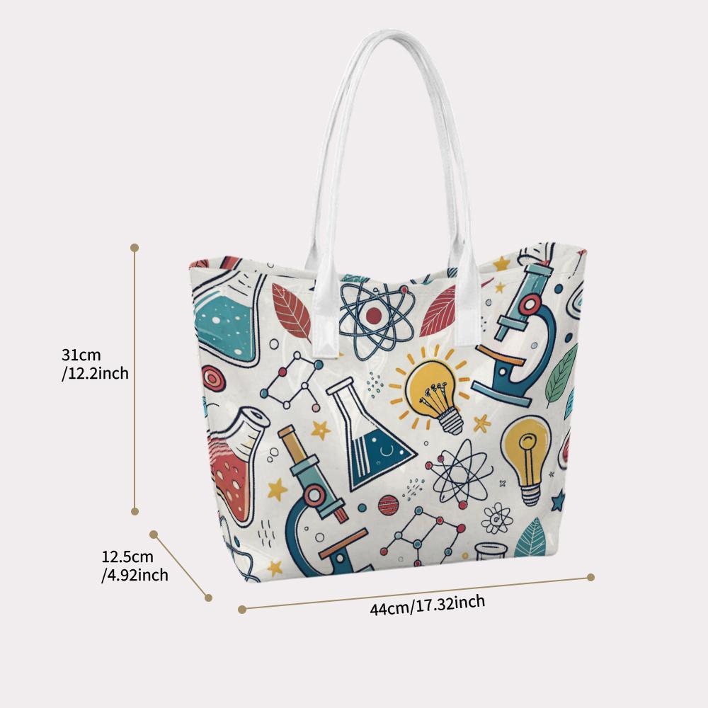 Science Pattern Shoulder Bag Casual Daily Tote Bag Lightweight Handbag