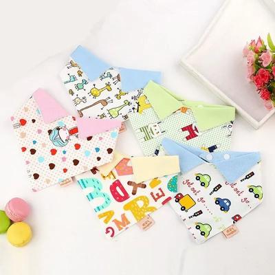 New Cute Baby Bibs Feeding Acessorios Cartoon Printing Animals Cotton Newborn Infant Baby Toddler Lapel Triangle Scarf Bandana