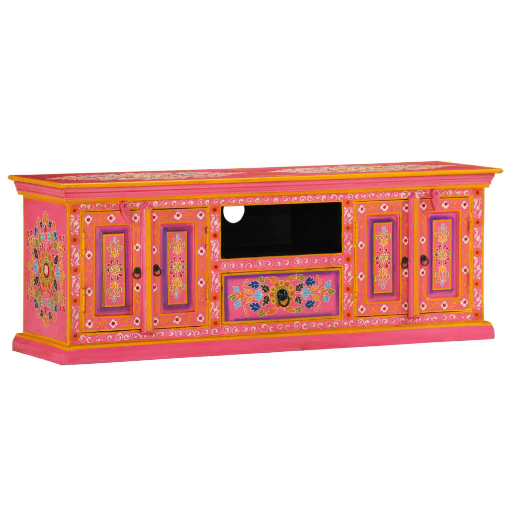 Vidaxl TV-Schrank, Rosa, 110x30x40 cm, Massives Mangoholz