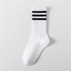 Drei-Streifen Sport Laufsocken, Herrensocken, Gestreifte College Lange Socken, Frotteesocken