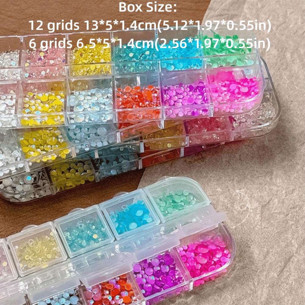 1 Box Half Spherical Glass Nail Art Charms DIY Aurora Nail Decorations  Manicure Accessories