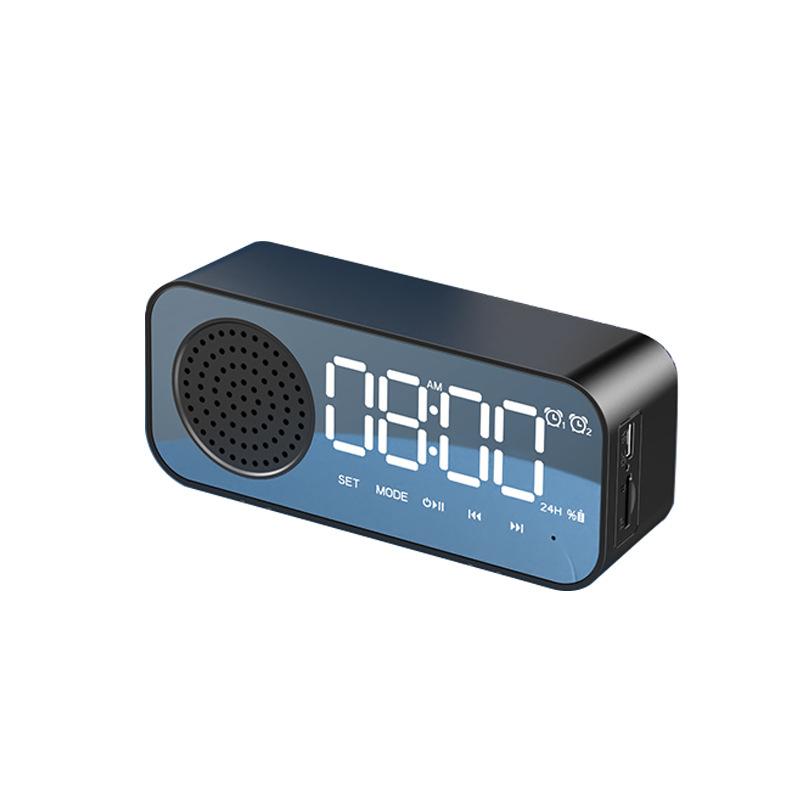 Desktop Alarm Clock Bluetooth wireless audio mini LED mirror digital clock mobile phone speaker stereo audio TF Card FM radio