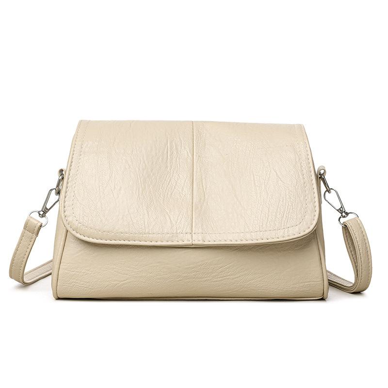 Popular soft leather large-capacity fashion wide messenger bag bag women's fashion pillow bag single shoulder handbag women's bag