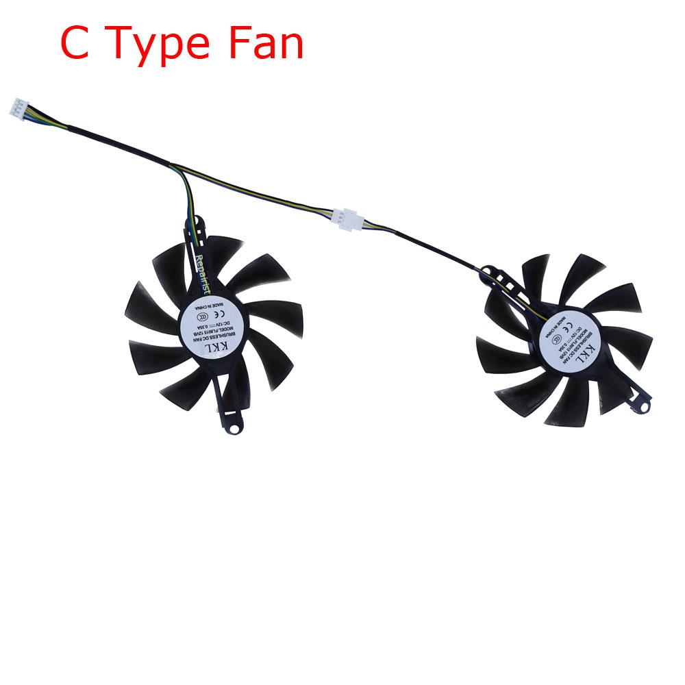 Video Card Fan GPU Cooler For 51RISC rtx2060 6G,For SOYO ABIT JIESHUO MLLSE rtx 3070 TiM 8G 3060M 3070M,2Pcs/Set,FL8015 12VB