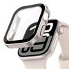 Glass+Case For Apple Watch 42mm 46mm 45mm 41mm 44mm 40mm Straight Edge Screen Protector Cover Case iWatch SE 3 6 7 8 9 10 11 7