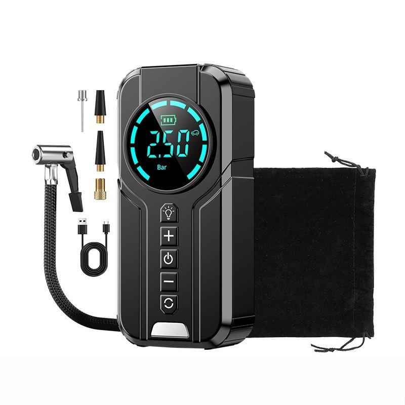 Portable Wireless Car Tire Inflator Air Compressor 6000mAh Battery Rechargeable Tyre Air Pump for Sedan Vehicle Motorcycle Bike