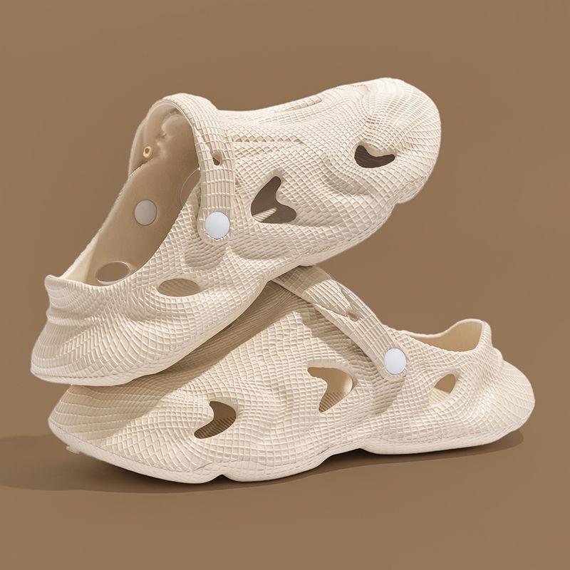 

2024 новые дырчатые туфли мужские летние полые дышащие с закрытым носком тапочки нескользящие кокосовые полушлепанцы сандалии 36 песочный