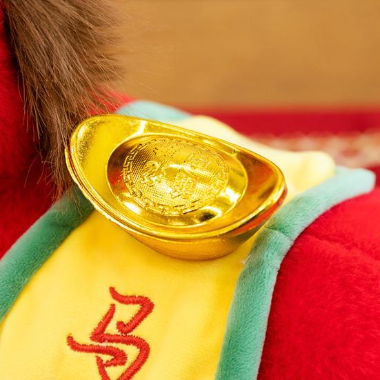 Horse Doll Auspicious Meaning PP Cotton Filling Plush Toy Traditional Zodiac Horse with Lucky Bag PP Cotton Filling Doll