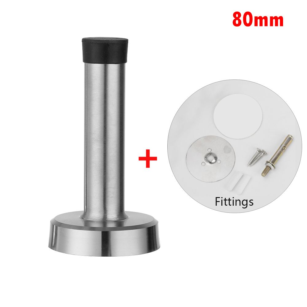 Noiseless Self Adhesive Stainless Steel Thickened Door Stopper Buffer Rubber Catch Door Stop Holder