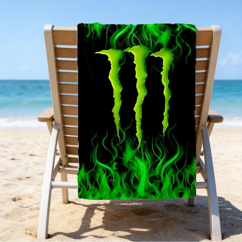 Leistungsstarkes Energy-Drink-Logo Mikrofaser-Strandtuch, Leicht und Schnelltrocknend, für Sommerreisen, Strand-Essentials, Schwimmbad Outdoor