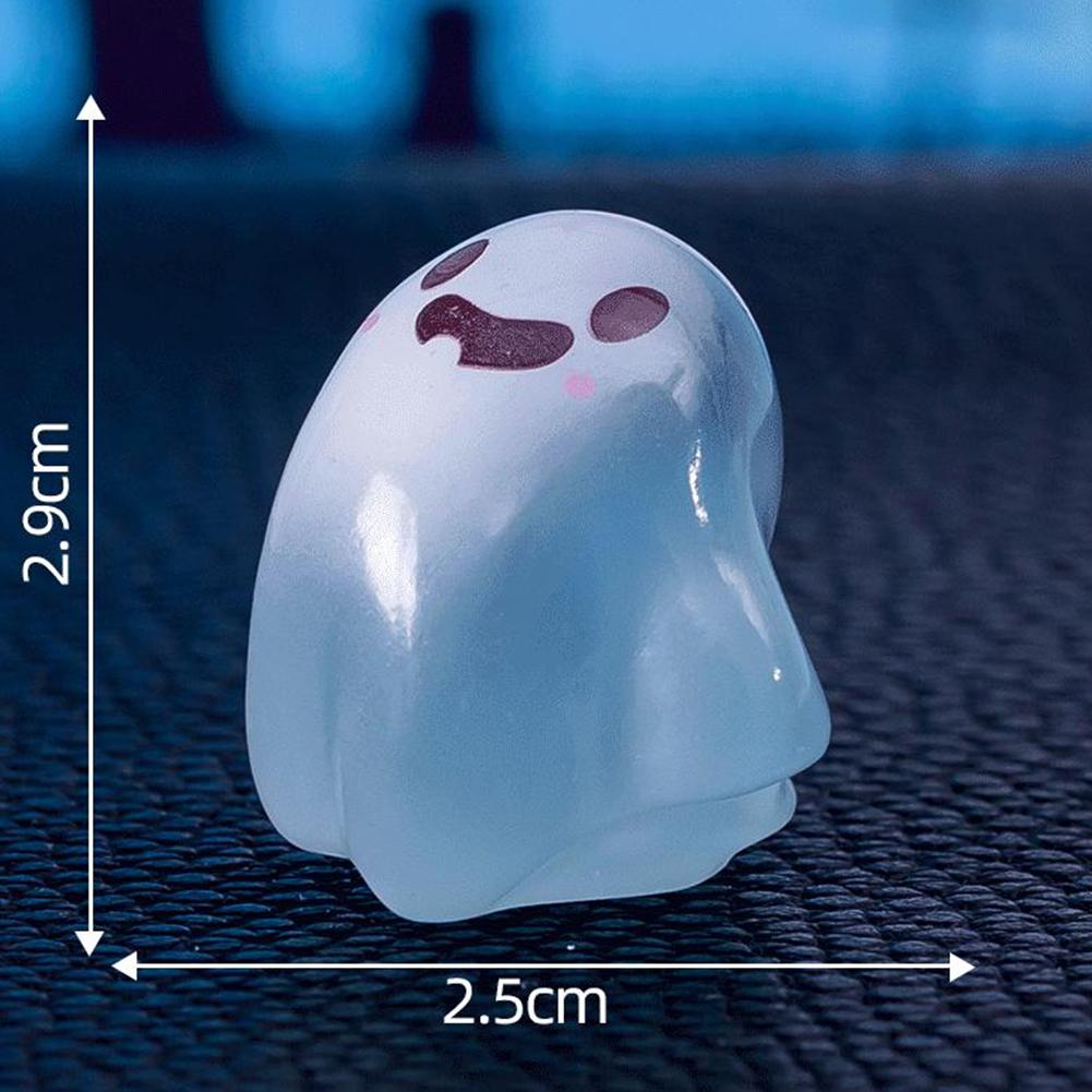 6PCS Halloween Decorations Glow In The Dark Statues Fairy Garden Accessories, Halloween Miniatures Resin Ornaments, Mini Glowing Resin Decor