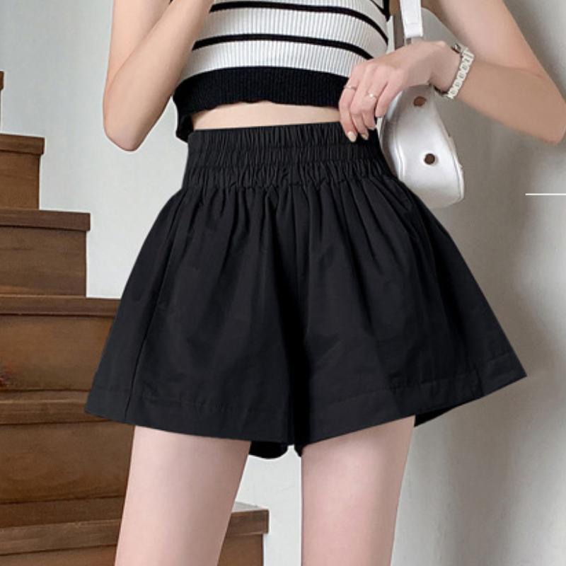 

Новые шорты большого размера с высокой талией и широкими штанинами для женщин на лето, тонкие, в корейском стиле, чтобы они выглядели стройными и полными, шорты, скрывающие мясо ММ 4XL