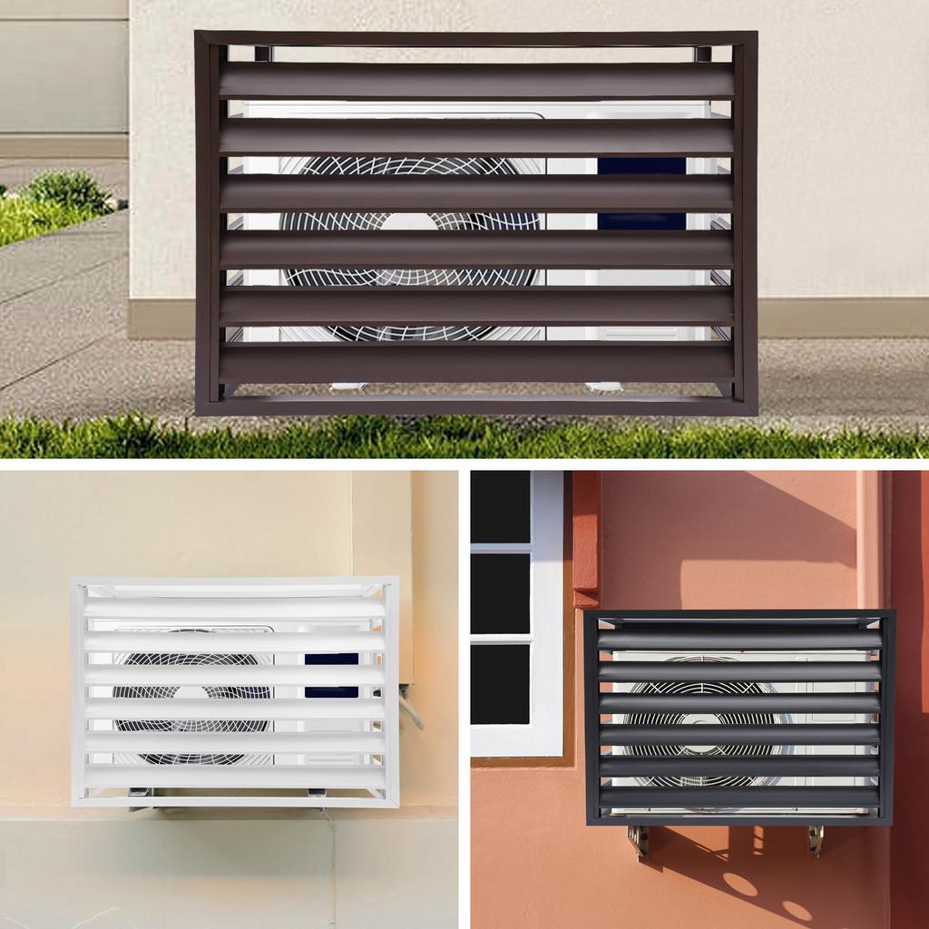 Outdoor Privacy Fence for 1.5P Air Conditioning, Aluminum Alloy Four Sided Space Divider, Balcony Garden Guardrail Flower Rack