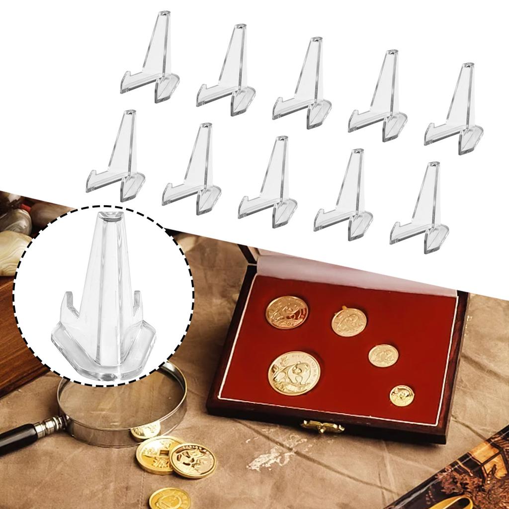 Clear Acrylic Commemorative Coin Display Stand Transparent Triangle Display Stand Desktop Storage Stand Counter Display Rack
