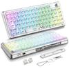 X ATTACK SHARK K75 Wired Gaming Keyboard White Axis Transparent Keyboard Mechanical Hot Swap 81 Key Keyboard Transparent Keycap Cute Keyboard No