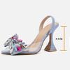 Fashion Eilyken Fashion Denim Bowknot Crystal Pumps Sexy Pointed Toe High Heel Women Sandals Prom Party Spring Shoes Zapatillas De Mujer