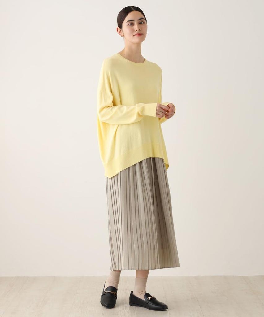 Afternoon Tea Living Skirt JC32 Easy Pleated Skirt, Size M, Beige