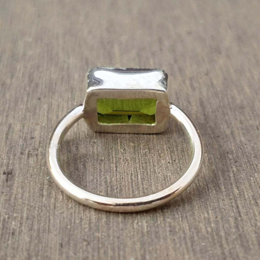 August Birthstone Green Peridot 925 Sterling Silver Ring Jewelry, Wedding Gift Peridot Ring