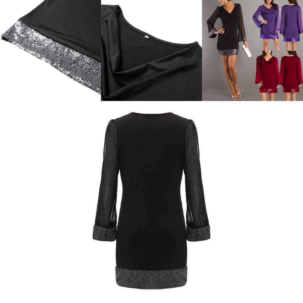 Elegant Women Sexy V-neck Long Sleeve Summer Slim Bodycon Cocktail Mini Dress For Parties