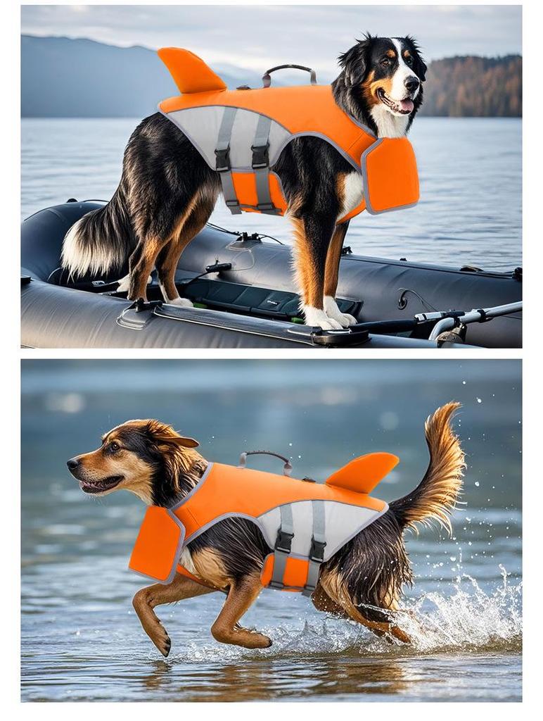 Anti-Choke Dog Life Jacket with Leash Attachment for Medium To Large Pets