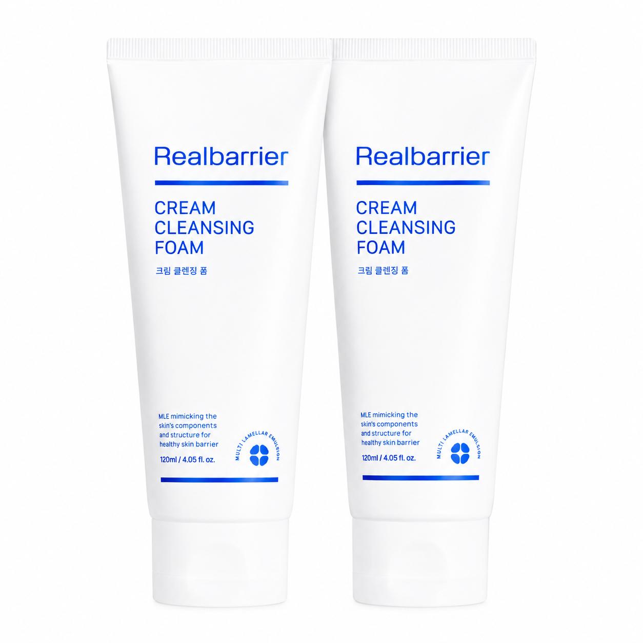 Real Barrier Cream Cleansing Foam Moisturizing Facial Cleanser 120ml x 2pcs