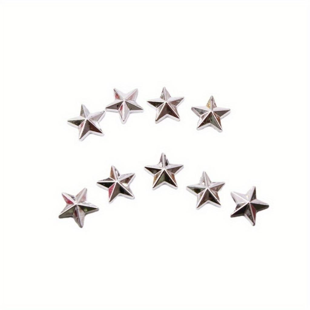 100 Acrylic Diamond Flat Bottom Gold and Silver Five-pointed Star DIY Production of Decorative Clothing Accessories Accessories