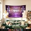 Party Backdrop Birthday Purple Silver Photo Booth Background Front Door Decor
