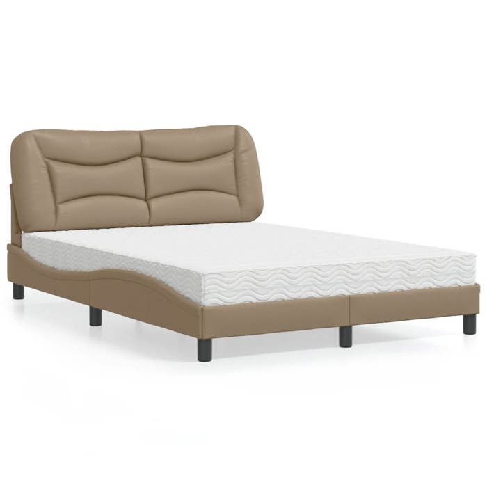 VidaXL Lit avec matelas cappuccino 120x200 cm similicuir 3208714