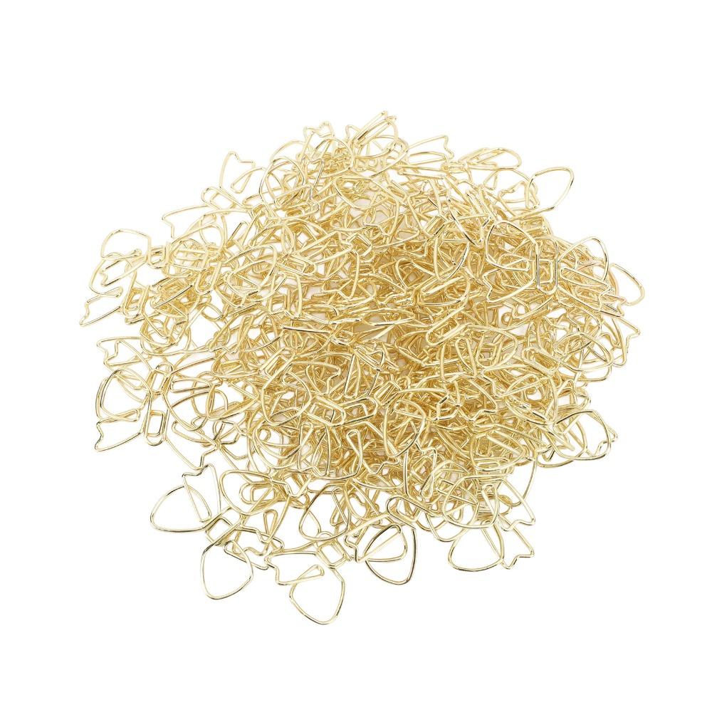 100Pcs Bowknot Shaped Cute Paper Clips Gold/ Rose Gold Anti Rust Metal Paperclips 32*22mm Compact Size Bow Shape Paper Clips