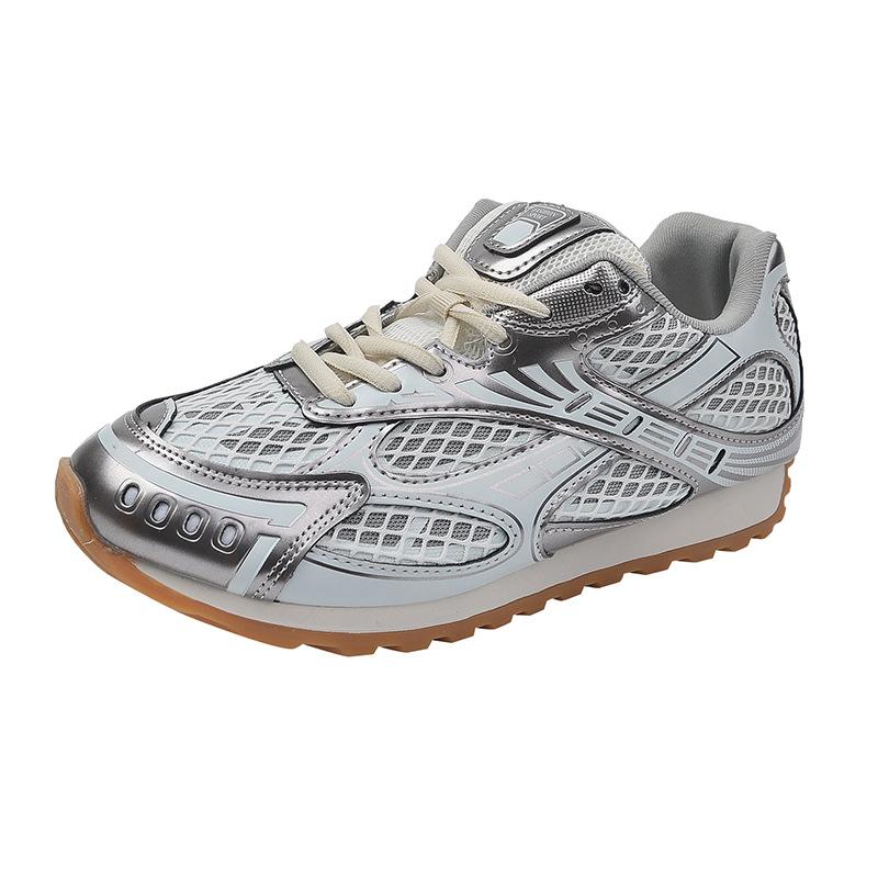 Cowhide version~ The same dad shoes for women in the summer of 2025, the new versatile European silver casual sports shoes for women