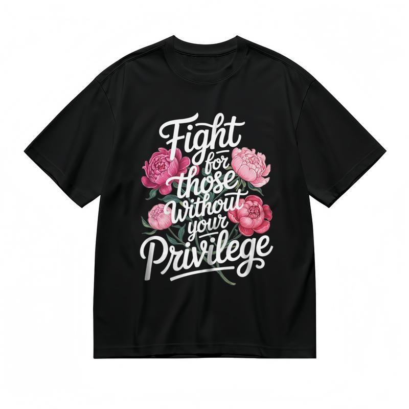 Women's Comfy Breathable Classic T-Shirt Blossom Design with Leaves Graphic Tee