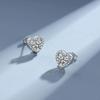 Sterling Silver 100% 925 Earrings for Women Certified Moissantie D Color Ear Studs Heart Shape Round Birthday Gift Fine Jewelry