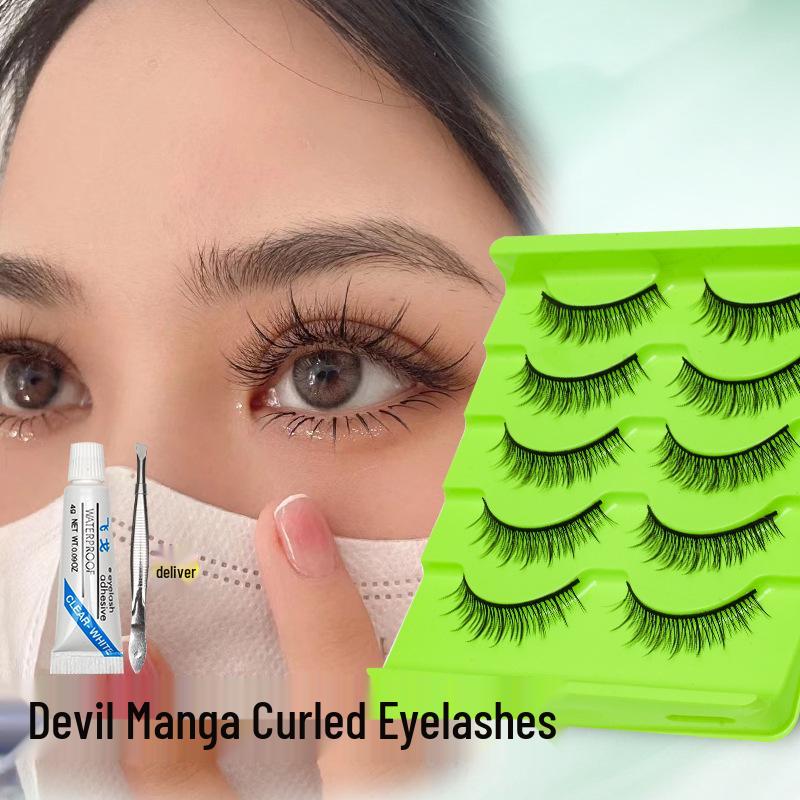 Eyelashes Lazy Sunflower: Influencer Comic Fairy Full Strip False Lashes with Transparent Stem
