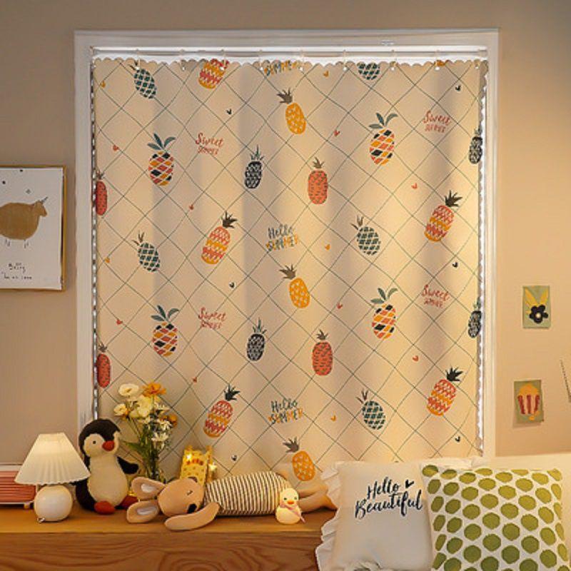 Ins Velcro Curtain Korean Wind  Cartoon Net Red  Light Shielding Foreign Trade