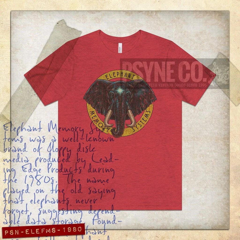 

Elephant Memory Systems 1980 Vintage Men s T shirt XL