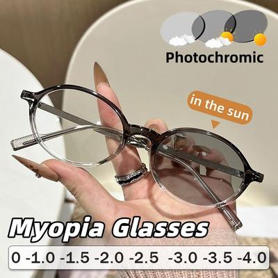 Neue Modische Photochrome Anti-Blaulicht Myopie Brille Unisex Outdoor Farbwechselnde UV-Schutz Brille 0 Bis -4.0