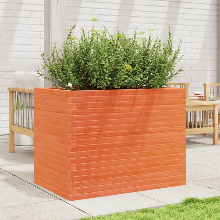 VidaXL Planter Wax Brown 90x60x68.5 Cm Solid Pine Wood, Outdoor Planter, Flower Box, Tomato Planter, 3282501