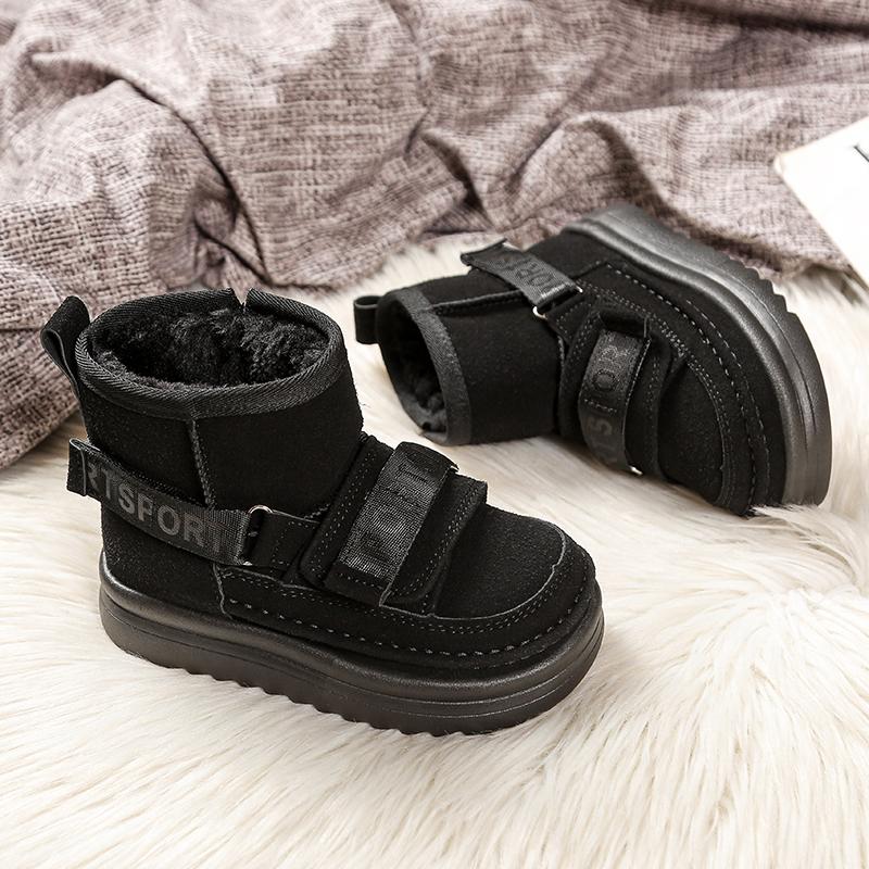 Children's snow boots, winter styles for boys and girls, big cotton shoes with plush winter shoes, baby snow cotton