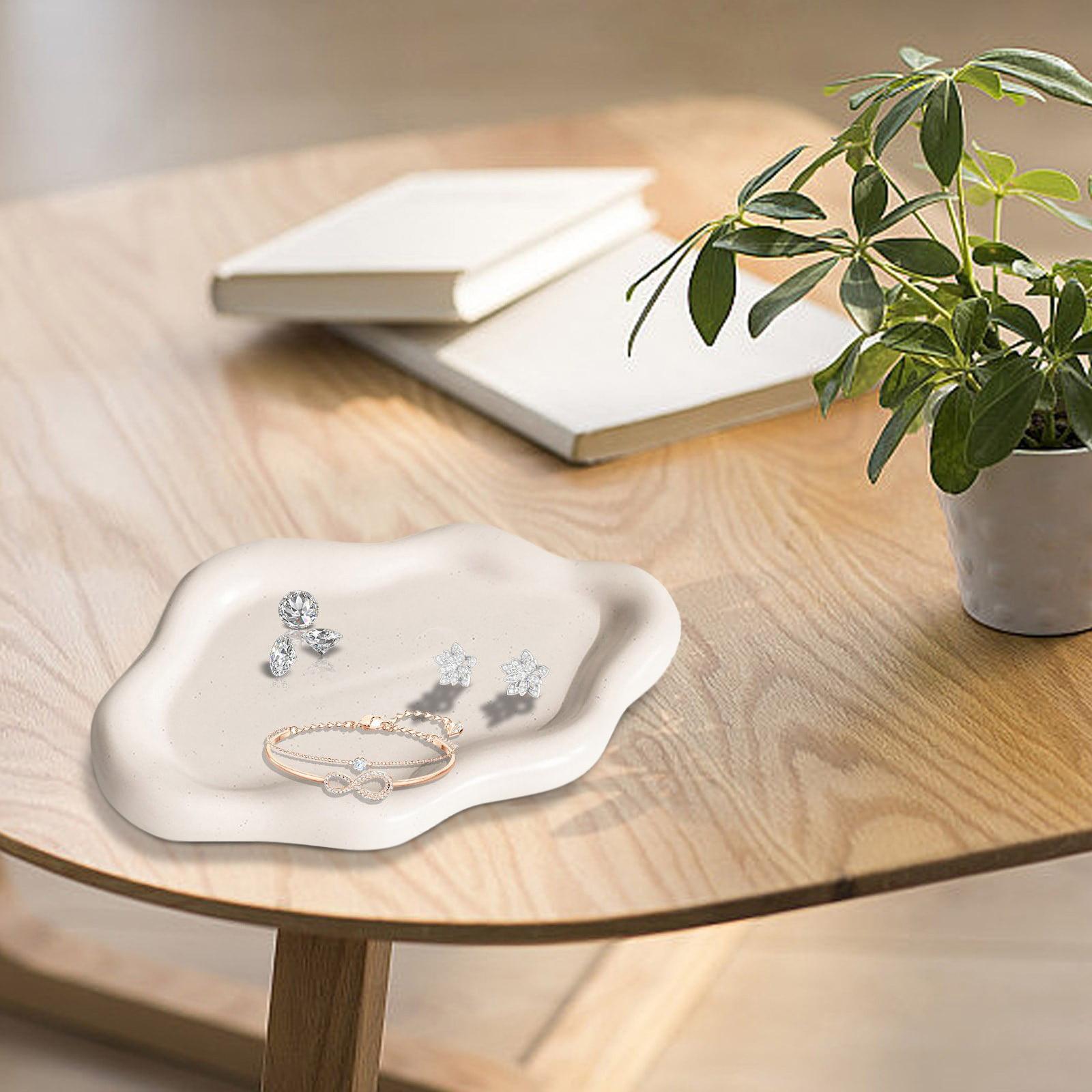 

Керамический поднос для украшений, декоративное облачное блюдо, поднос для ключей для женщин, держатель для колец, симпатичная тарелка для украшений, чаша One Size бежевый