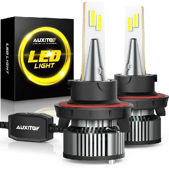 AUXITO H11 H8 H9 LED Bulbs, 400% Brighter, 6500K White Fanless Lights, Plug And Play Halogen Bulb Replacement H8 Fog Light, Pack Of 2