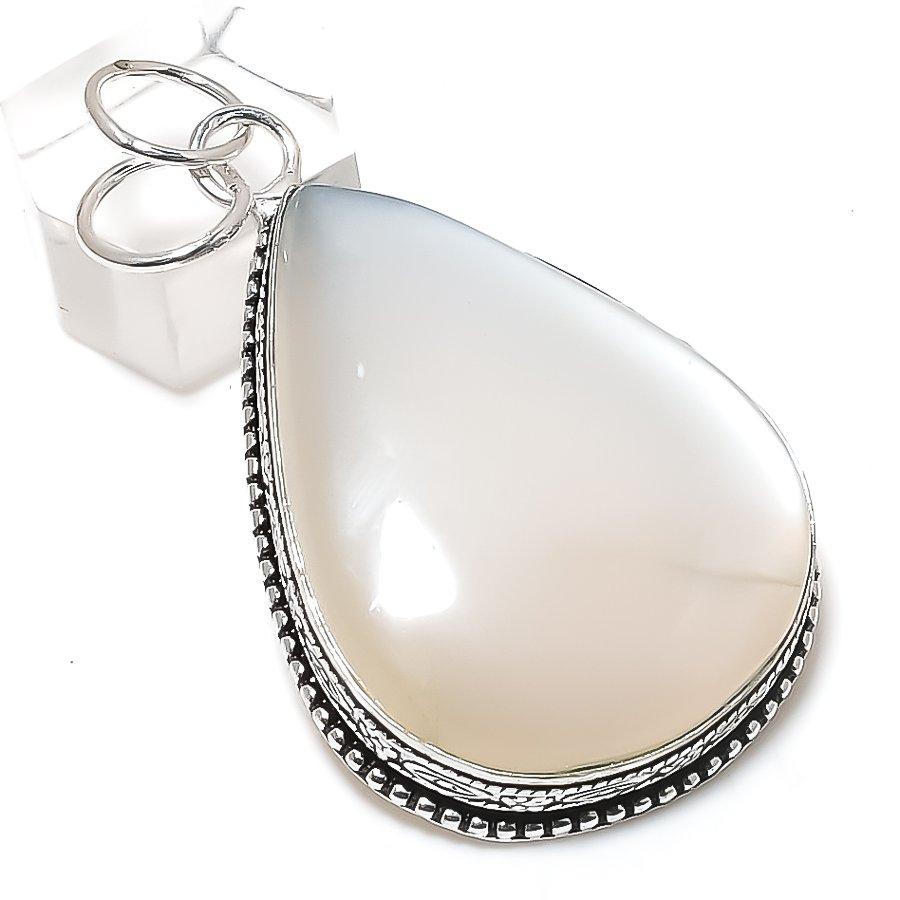 

Перламутр Драгоценный Камень 925 Стерлинговое Серебро Ювелирное Изделие Подвеска 2.40