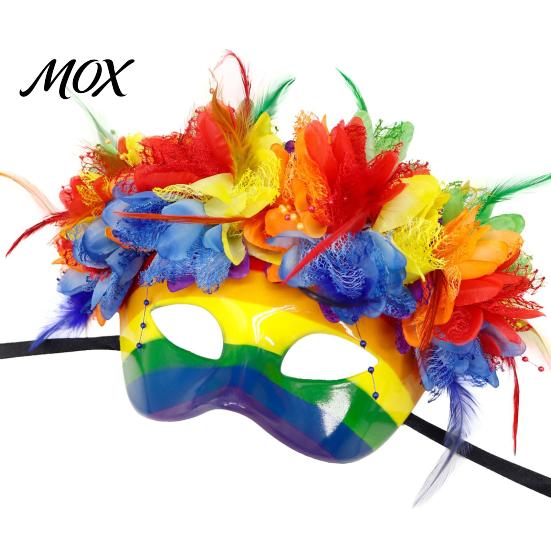 Maschera Floreale Mascherata Mardi Gras per Uomini Donne, Colorata Arcobaleno Comoda Festa Veneziana Festa di Ballo, Carnevale, Halloween Cosplay Costume Fiore