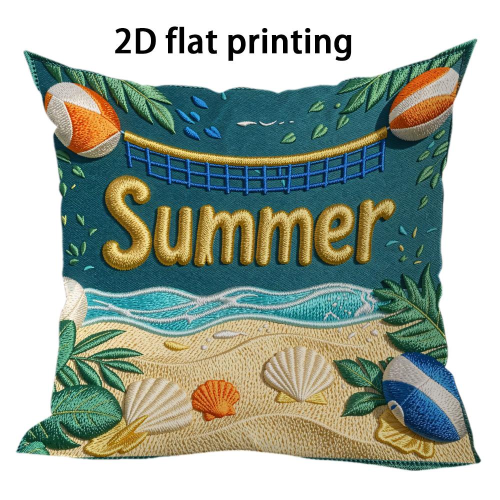 Summer seaside vacation style Doublesided Printed pillow cover Short plush Suitable living rooms bedrooms throw cushion cover