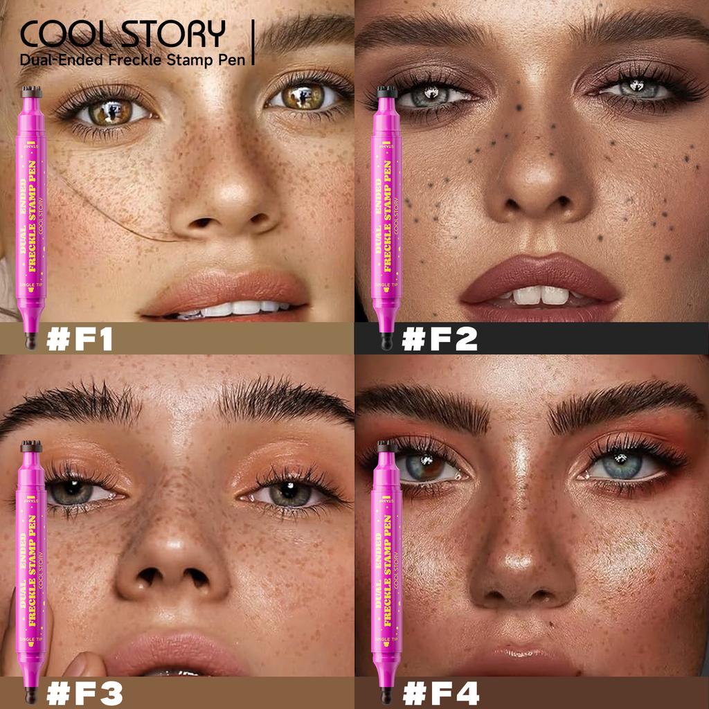 Długopis do piegów 3N1 Główka tykwy Podwójna główka Stempel Plamka Naturalna Symulacja Wodoodporny Pot Makijaż twarzy
