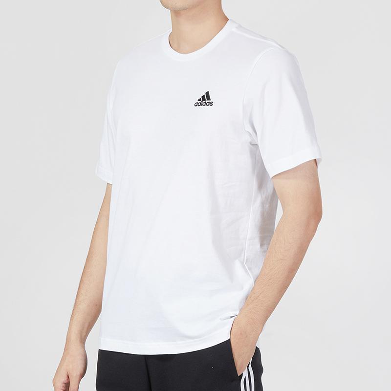 Adidas Logo Print Casual Sport Crew Neck Short Sleeve T-Shirt Men Tops White IC9286